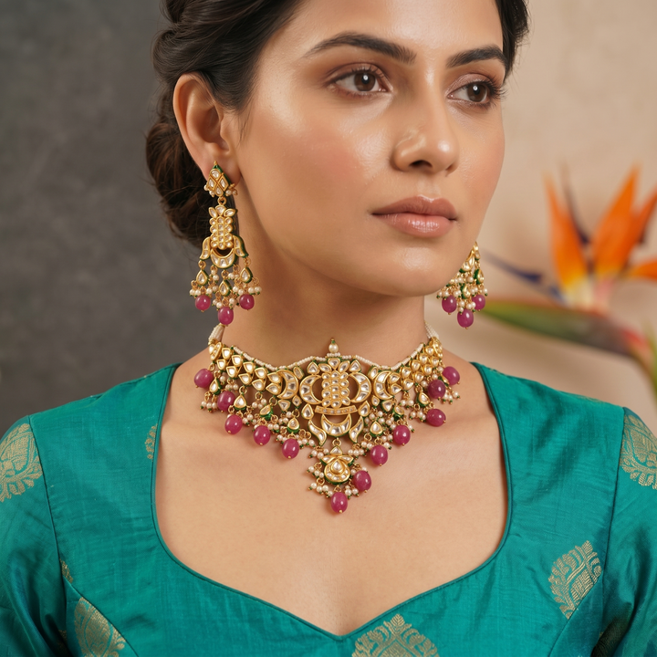 Neh Choker with ruby Drops