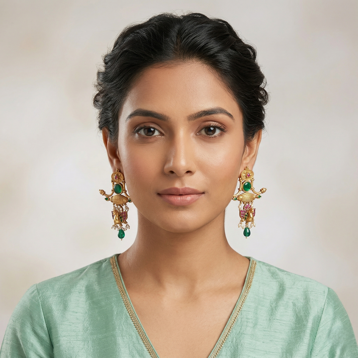Peacock Jhumkas