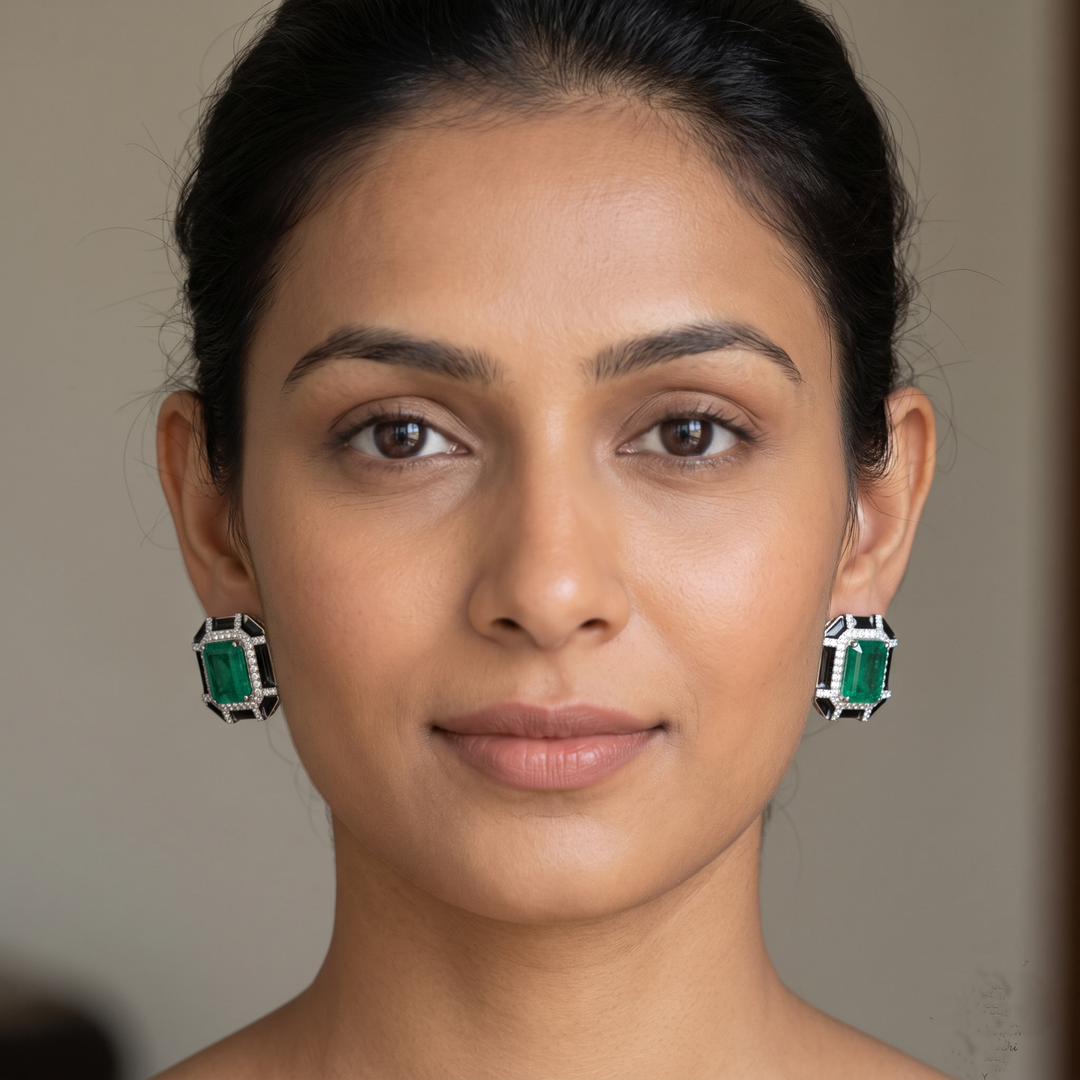 Black Enameld Earrings