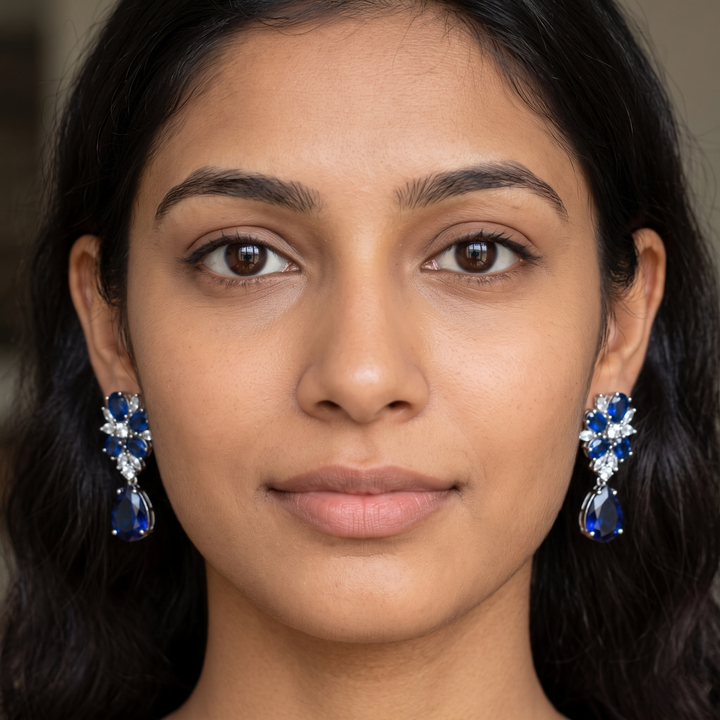 Floral Pear Drop Earrings
