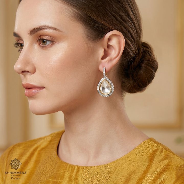 Pear Kundan Drops