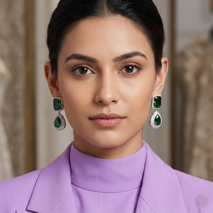 Square and pear Stone Earrings
