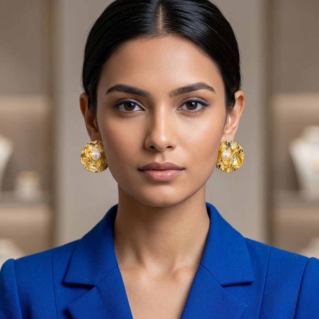Crumpled Pearl Earrings
