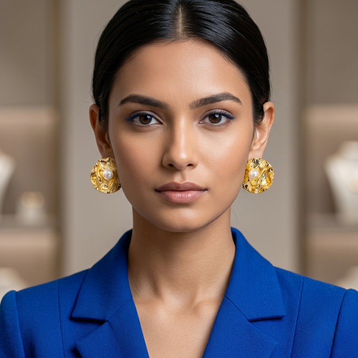 Crumpled Pearl Earrings