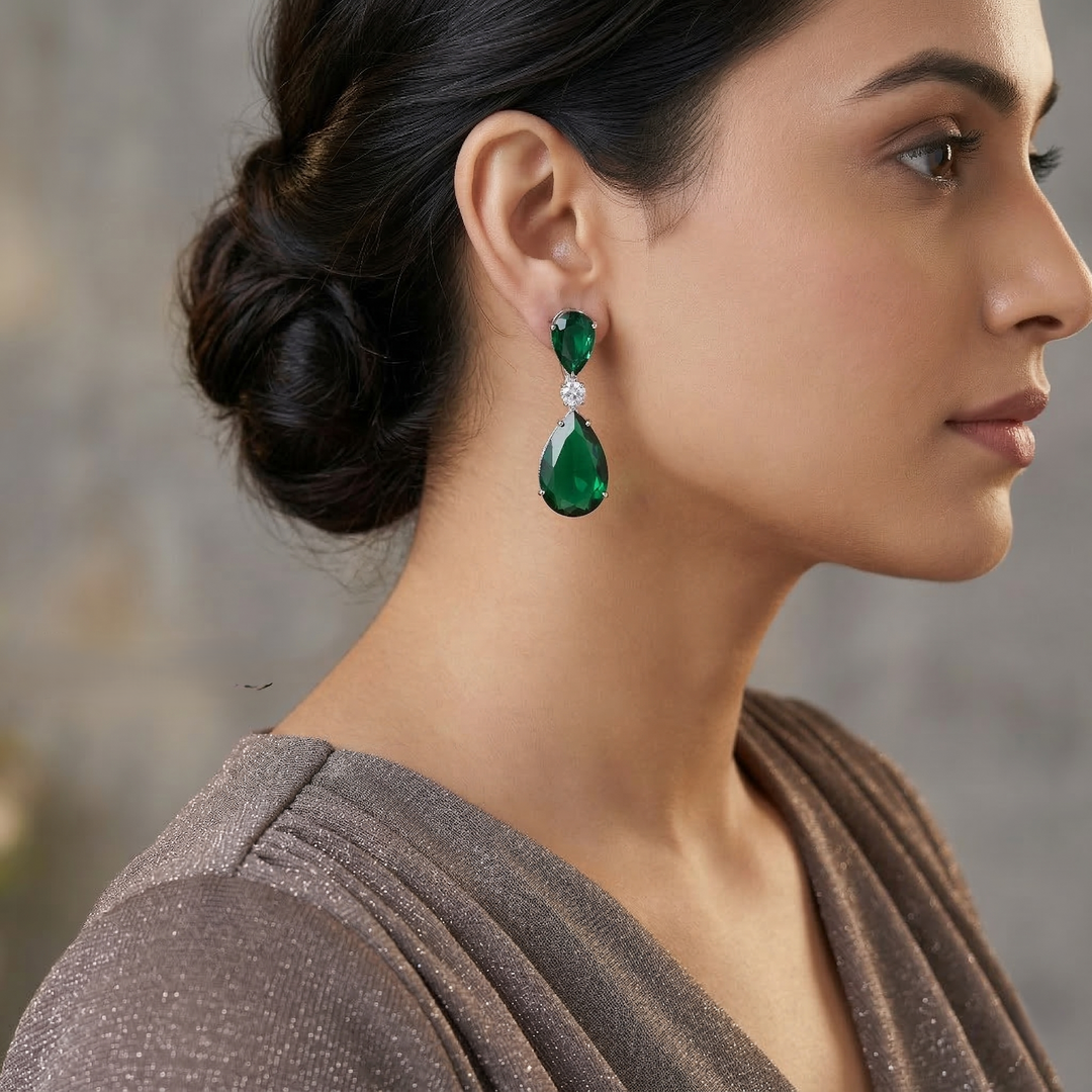 Pear Shaped Stone Earrings