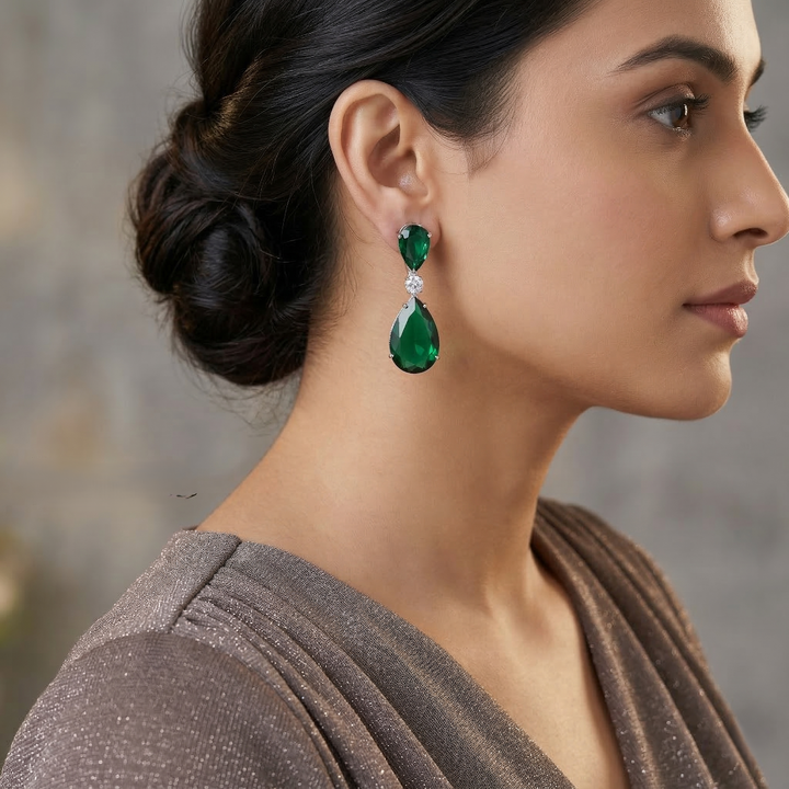 Pear Shaped Stone Earrings