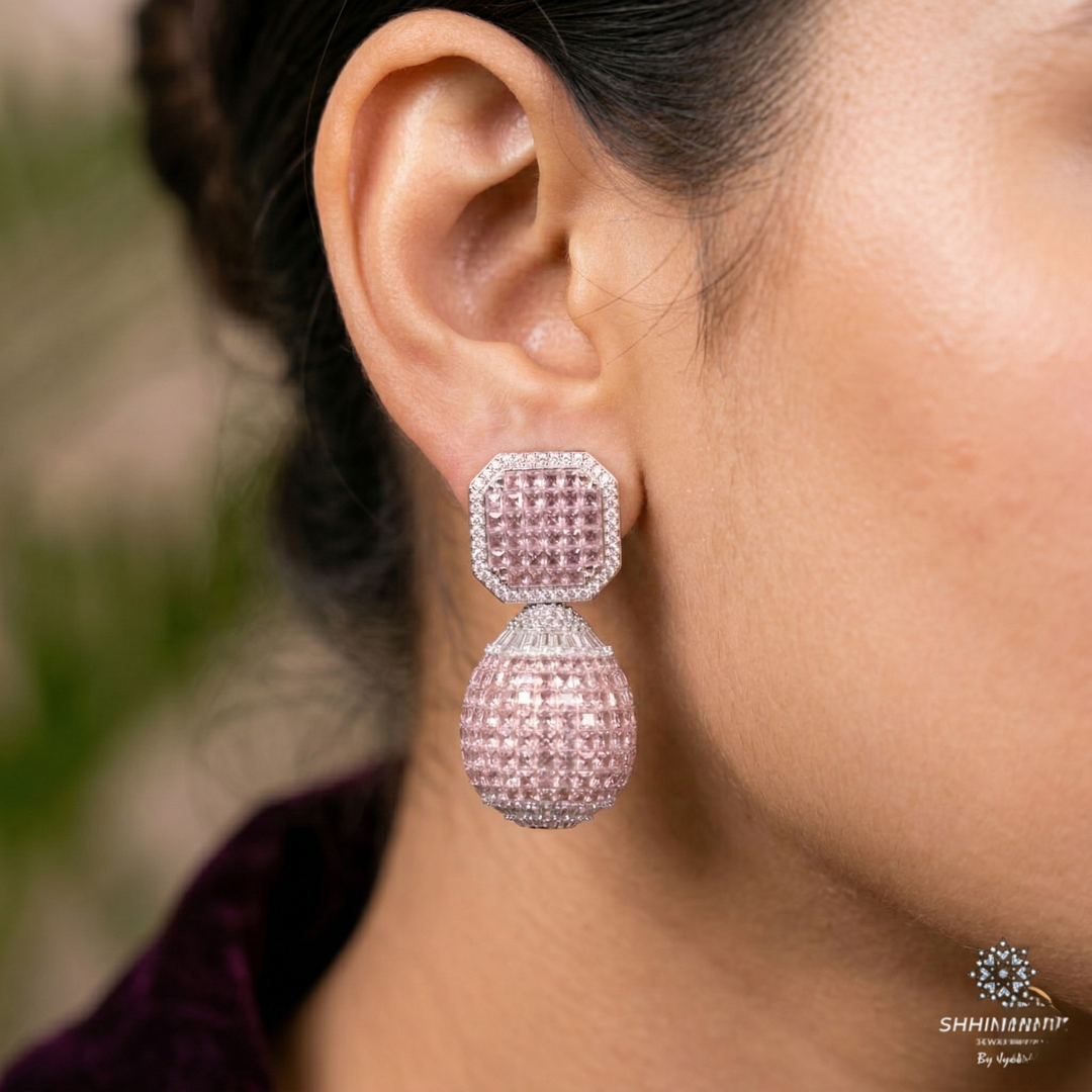 Pink Invisible Earrings