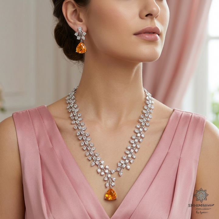 Sleek Yellow Drop Neckpiece