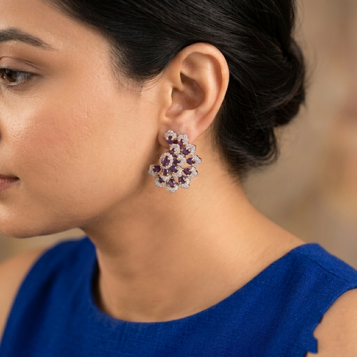 Curved  Amethyst Earrings