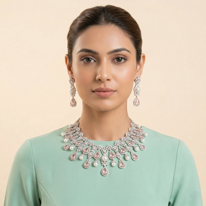 Lily Drop Pink Neckpiece