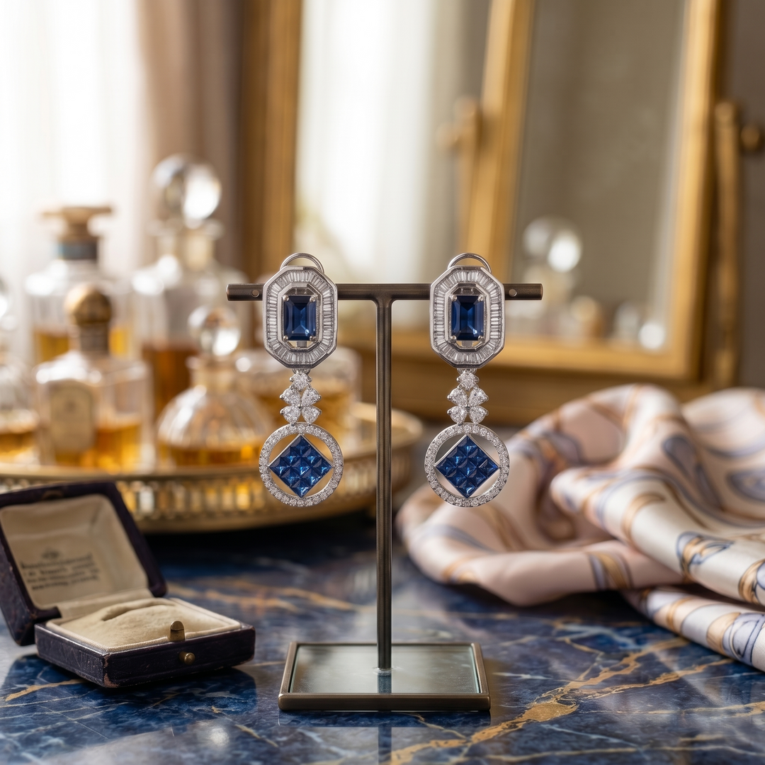 Sleek Invivisble Setting Earrings