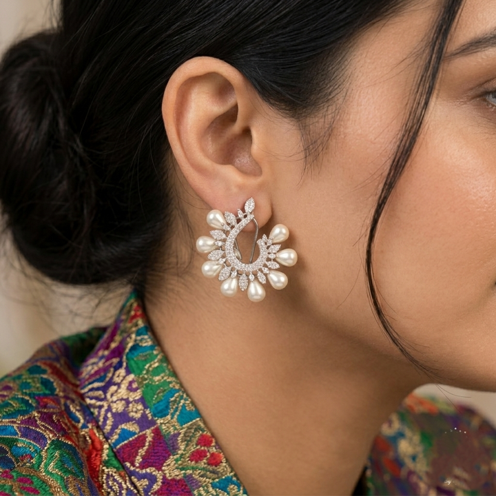 Curved  Pearl Earrings !!!