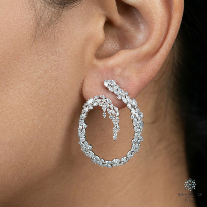 Curved Cluster Earrings