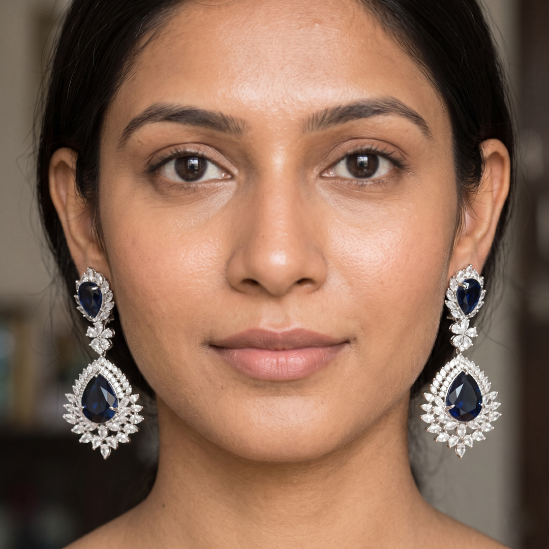 Long Coloured Stone Earrings