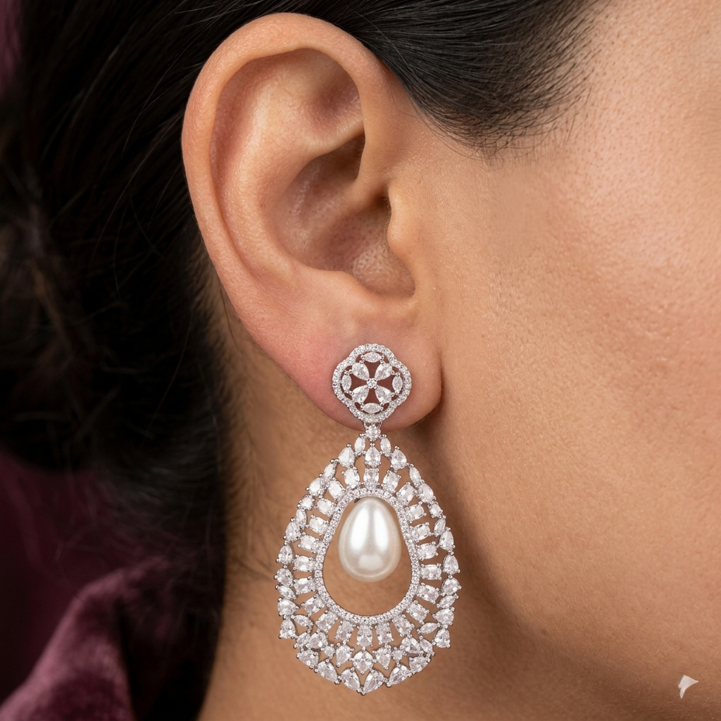 Noor Diamond Pearl Drops