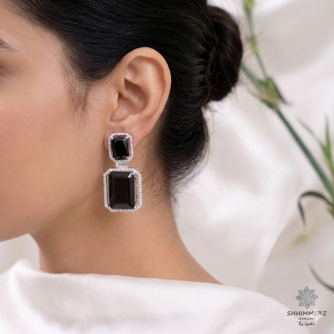 Black Square Studs