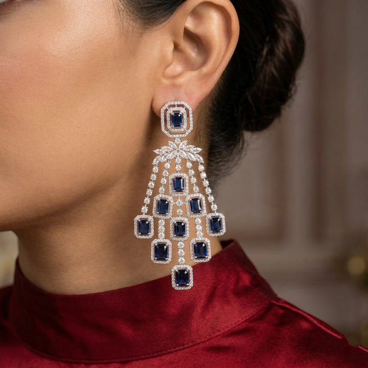Layer Blue Sapphire Earrings