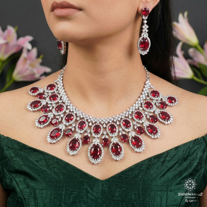 Layered Ruby Neckpiece .