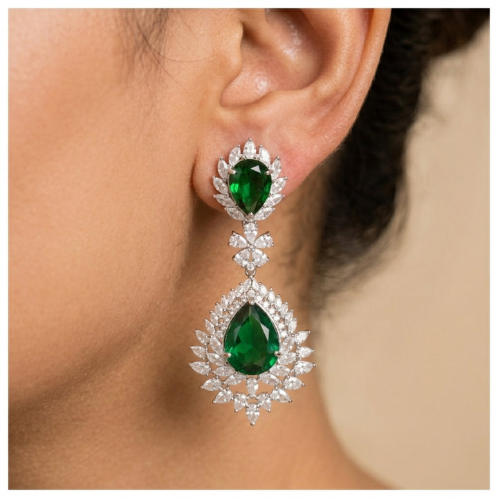 Long Coloured Stone Earrings