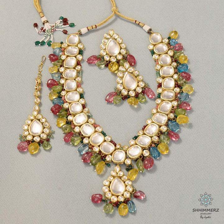 Kundan Neckpiece with Colourful Beads
