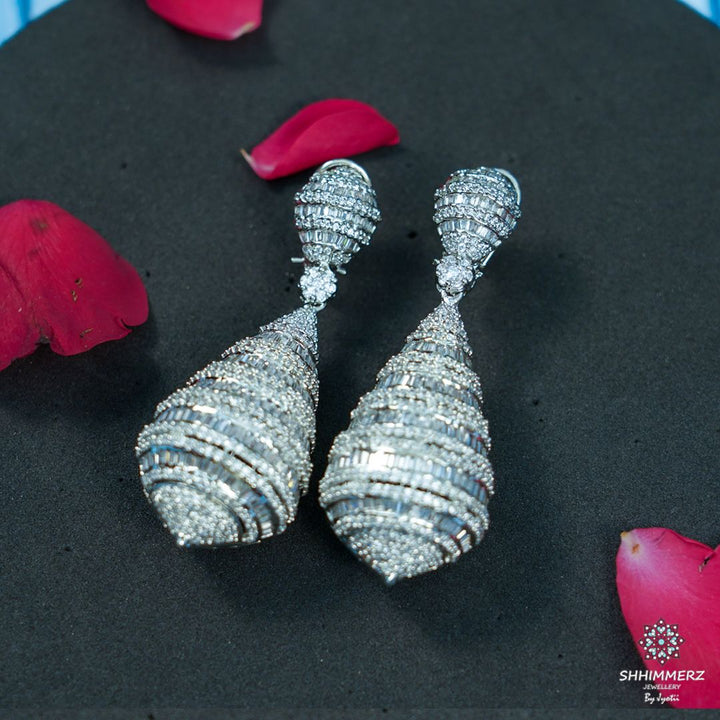 Huge Diamond Drop  Earrings
